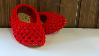 Тапочки крючком пышными столбиками