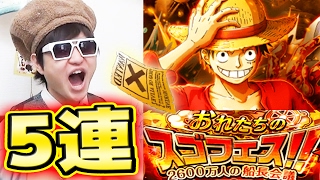 トレクル！おれたちのスゴフェス！2600万人の船長会議！5連引いてみた！K編！ワンピース
