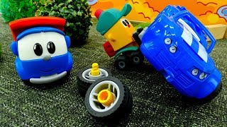 Leo Junior und Lifty helfen dem Rennauto. Video für Kinder.