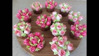 КАК УКРАСИТЬ МАФФИНЫ НАСАДКАМИ ТЮЛЬПАН DIY RUSSIAN TULIP PIPING TIPS