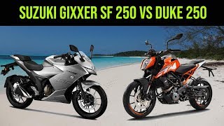 Comparison : Suzuki Gixxer SF 250 VS KTM Duke 250 | Auto advice