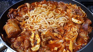얼굴탔음ㅠ 배고파!! 소곱창대창막창볶음에 생면사리!와 왕계란말이 팍팍 먹방 REAL SOUND MUKBANG