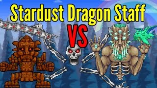 Terraria: Stardust Dragon Staff VS All Bosses- Including Ragnarok