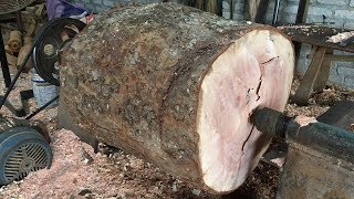 Amazing Craft Skills Woodworking Extremely Dangerous (Part 1) - Work With Giant Wood, Wood-Turning