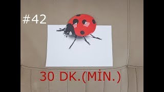 3D UĞUR BÖCEĞİ ÇİZİMİ "ÇİZİM DERSLERİ"  (3D LADYBUG DRAWİNG) #42