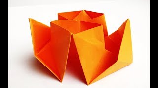 Как сделать кораблик из бумаги? Оригами пароход без клея и ножниц. Бумажные поделки для детей.