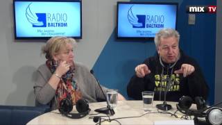 Анджела Соколова и Андрис Приекулис в программе "Утро на Балткоме". MIX TV