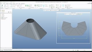 Creo Sheetmetal tutorial: How to create Blend feature - Rectangle to Circle