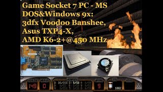 Древний компьютер Socket 7 PC, 3dfx Voodoo Banshee, Asus TXP4-X, AMD K6-2+ @450