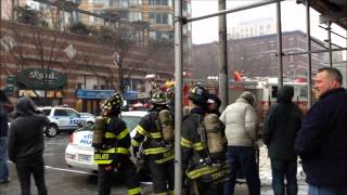 FDNY FIGHTING DEADLY 3 ALARM FIRE, AT THE STRAND BUILDING ON W. 43RD ST. IN MIDTOWN, MANHATTAN, NYC.