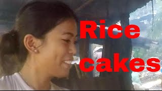 Making rice cakes with Filipino woman, Filipino food. Retirement plans Philippines.