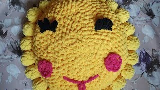 Подушка солнце из Ализе Пуффи | Knitted pillow Alize Puffy