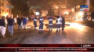 موفد قناة النهار بالطريق السريع بن عكنون بعد حادثة إنزلاق التربة يغطي الحدث بالصوت والصورة