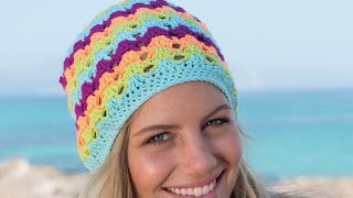 How to Crochet A Slouchy: Pipeline Crochet Hat Left Handed