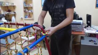 Простой способ завязать узлы на снарядах и сетке детского спортивного комплекса
