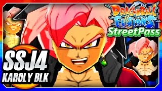 Dragon Ball Fusions 3DS English: SSJ4 Karoly Black (LSSJ4 Rose Streetpass Fusion) Fusion Gameplay