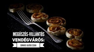 Megúszós villantós sonkás sajtos csiga