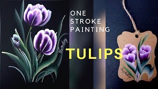 How to paint Tulips | simple and easy painting | Christmas painting series