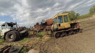Гусеничный трактор ДТ-75 против Т-150к. Тянем, что осталось от ХТЗ.