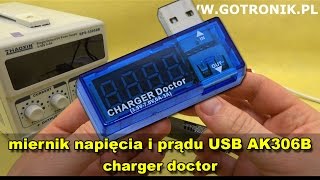 Miernik napięcia i prądu USB AK306B