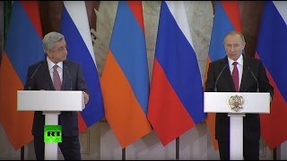Пресс-конференция Владимира Путина и Сержа Саргсяна