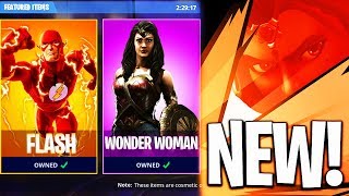 New WONDER WOMAN + FLASH Skins in FORTNITE! New SUPERHERO Theme Fortnite Season 4 Battle Pass!