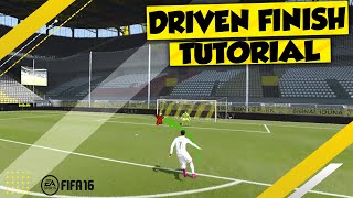 FIFA 17 DRIVEN FINISH TUTORIAL in FIFA 16 - HOW TO PERFORM IT / SECRET TRICKS