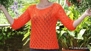 Женская кофта осенние листья - урок вязания. Часть 3 из 3