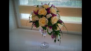 DIY/ЦВЕТОЧНЫЙ ТОПИАРИЙ НА БОКАЛЕ/цветы из бумаги/FLOWER TOPIАRE ON THE GLASS