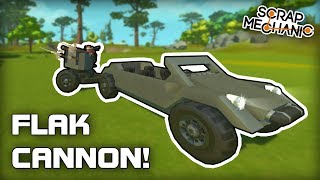 WW2 Jeep & AA Flak Cannon Trailer! (Scrap Mechanic #285)