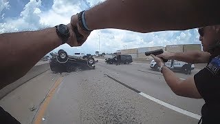 Armed Robbery Suspect Crashes During Vehicle Pursuit
