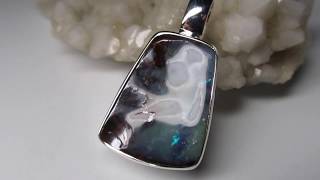 Boulder opal silver pendant code 11782 / Серебряный кулон с болдер опалом