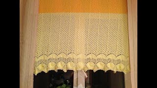 Штора вязаная спицами. Пряжа Madame Tricote Maxi.
