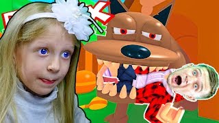 ОСТОРОЖНО ЗЛАЯ СОБАКА в ROBLOX! Папа и Милана убегают от Собаки Веселый летсплей от FFGTV
