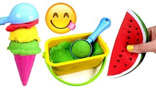 Kinetic Sand Ice Cream Making Learn Fruits with Toys Kinetic Sand Videos for Kids