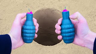 Experiment: XXL Firecrackers in a Big hole