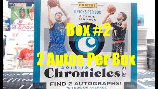 2018-19 Panini Chronicles Basketball Hobby Box #2  ** Auto #/50! **