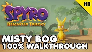 Spyro the Dragon PS4 - MISTY BOG 100% Walkthrough All Collectibles (Gems, Dragons)