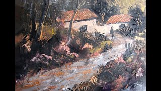 PEINDRE AU COUTEAU ET PINCEAUX UN PAYSAGE A HUILE