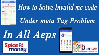 How to solve invalid mc code under meta tag problem for all AEPS