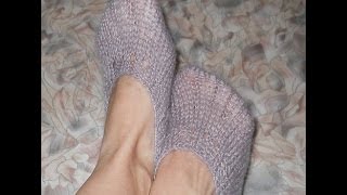 Следки Простейшие на 2 спицах - Knitting needles 2 socks (sneakers)