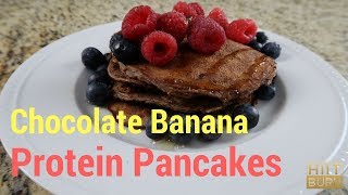 Chocolate Banana Protein Pancakes