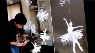 Новогодние снежинки -  балеринки из бумаги