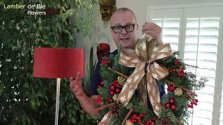 How To Make Your Own Christmas Door Wreath  - Step By Step Tutorial (Lamber de Bie Flowers)