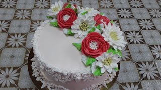 Торт с заварным кремом  бананом и киви