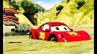 LIGHTNING MCQUEEN DROWNED IN MUD! Rescue w/ Spiderman, Hulk and Wolverine Cartoon for Kids