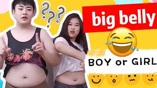 Big belly boy wearing chubby belly girlfriend's clothes,plus size fall clothing haul 2019(outfits)