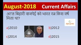 August 2018 Current Affairs | Daily Current Affairs | Current Affairs In Hindi