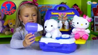 ХЕЛЛО КИТТИ и Ярослава открывают САЛОН КРАСОТЫ ДЛЯ ЖИВОТНЫХ игры для детей Hello Kitty Unboxing