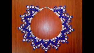 Нарядное колье из бисера. Мастер-класс узора. DIY. Tutorial: beaded necklace